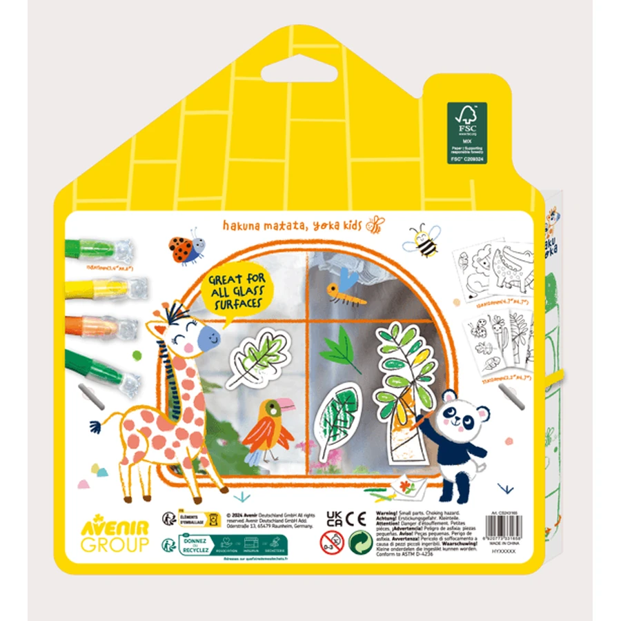 Kit de decoración DIY para ventanas - Animales de la selva