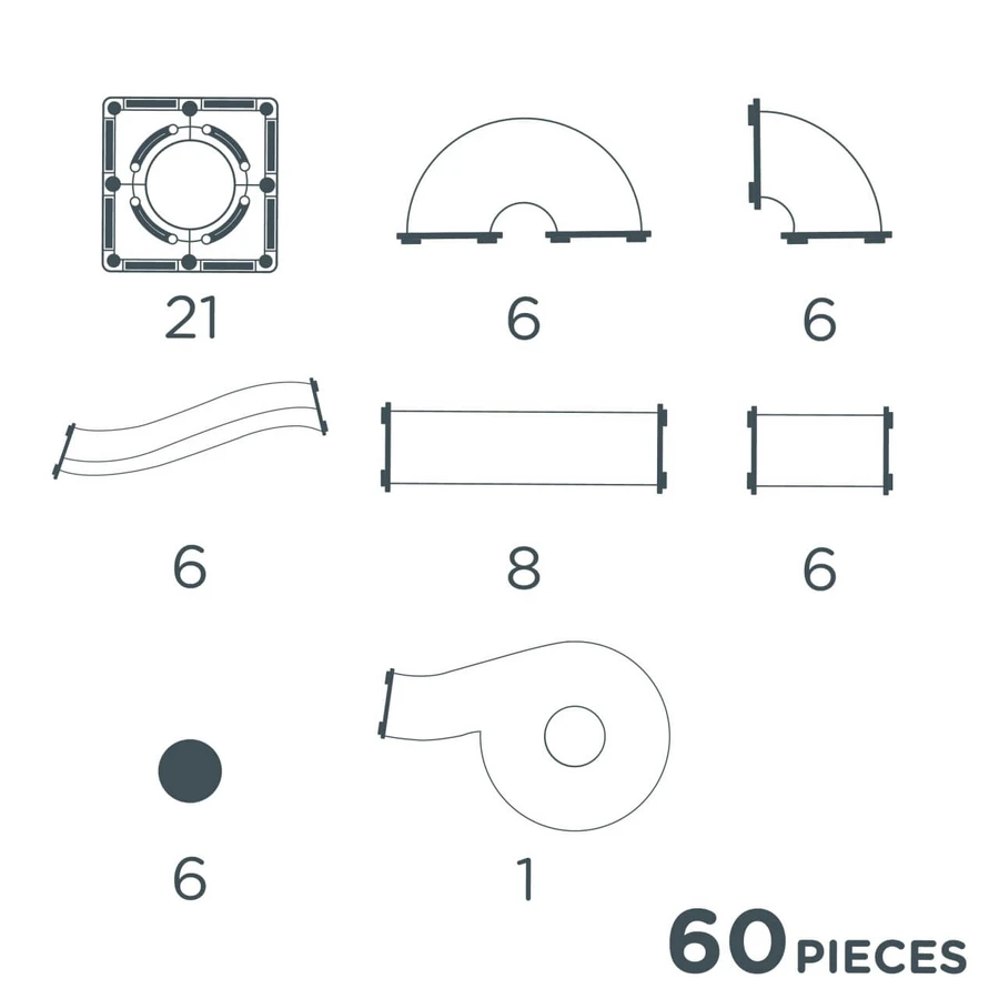Magnetische Bal Circuit Compact 60 Stuks, Cleverclixx