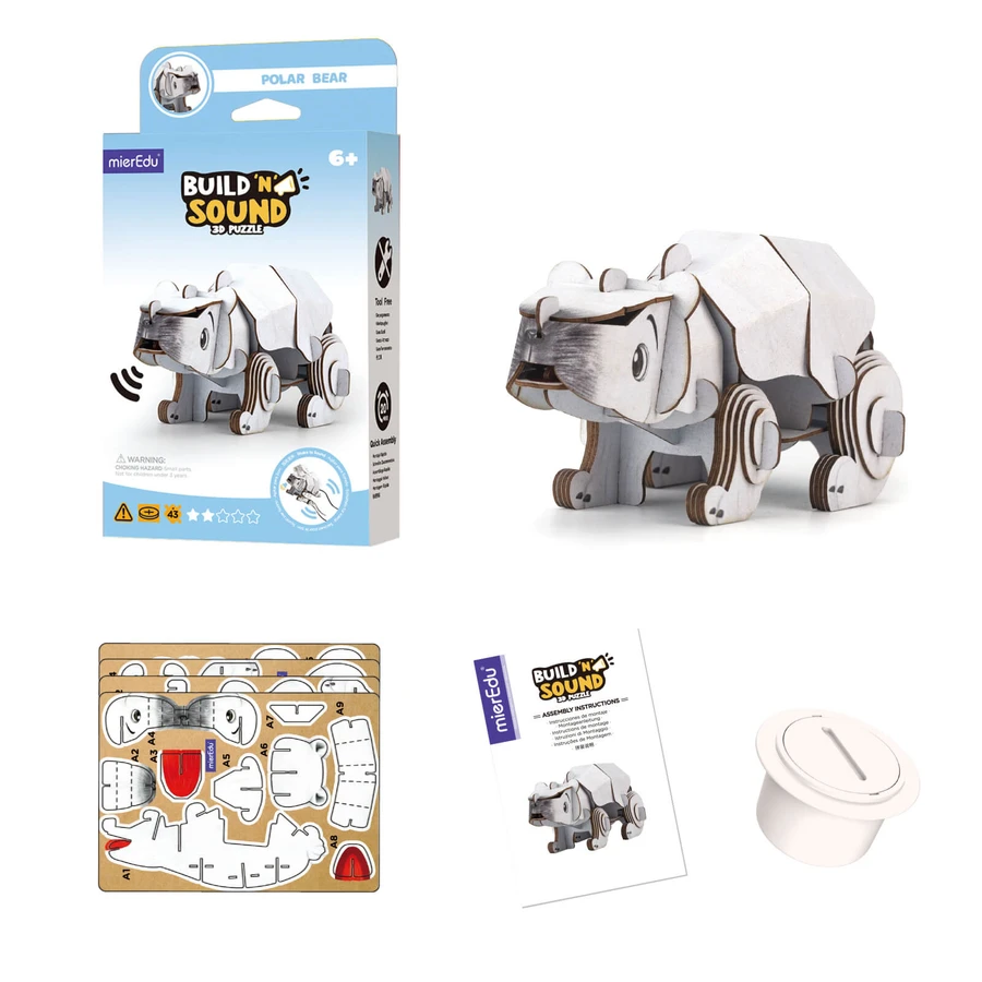 3D puzzle with sounds - Polar Bear, Build 'n' Sound