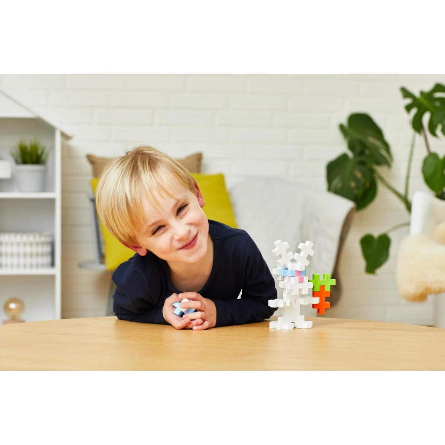 Plus-Plus bouwset, koker 15 grote stukken, Konijn