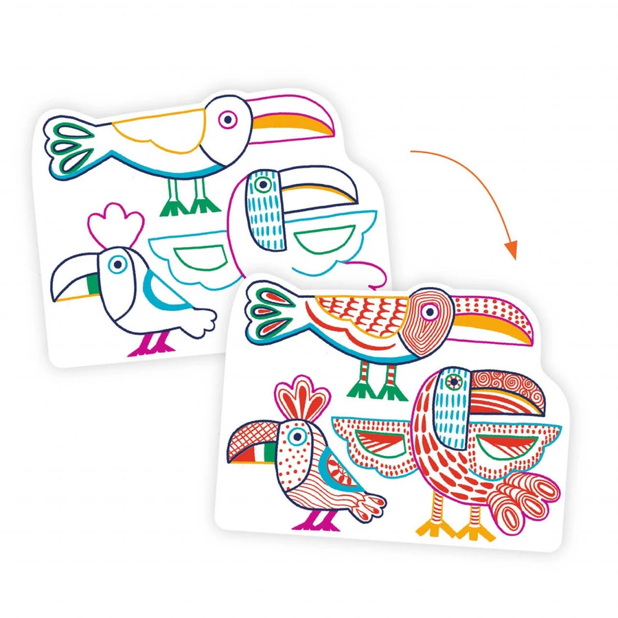 Jeu de dessin sur les familles d'animaux, Djeco