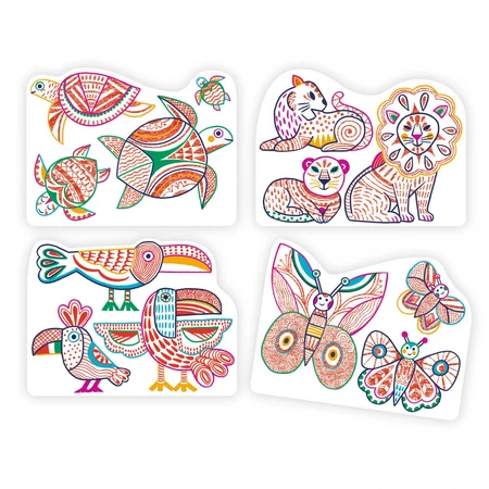 Jeu de dessin sur les familles d'animaux, Djeco