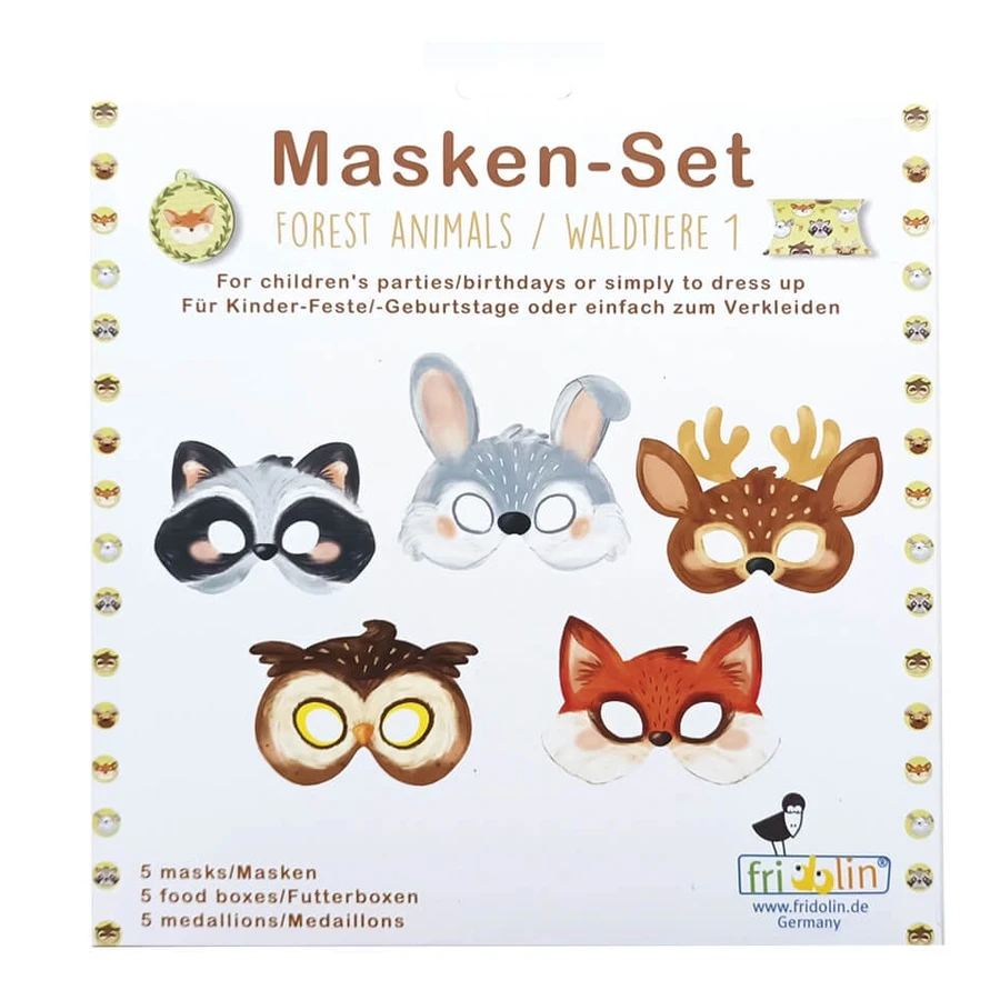 Set de masques de fête Animaux de la forêt, Fridolin