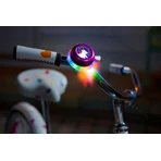 Timbre de bicicleta con luces LED multicolor, rosa