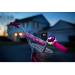 Timbre de bicicleta con luces LED multicolor, rosa