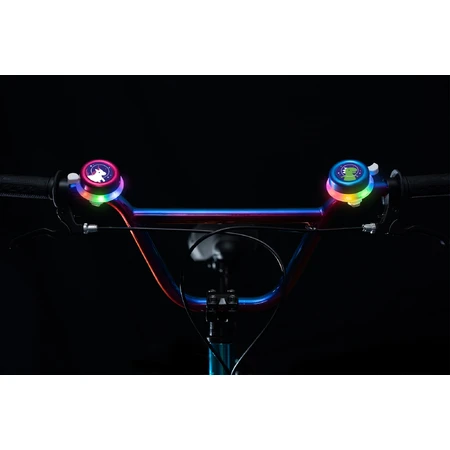 Timbre de bicicleta con luces LED multicolor, rosa