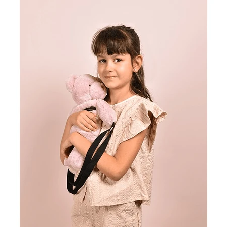 Teddy Bear - bezaubernde Crossbody-Tasche, 30 cm, Puderrosa