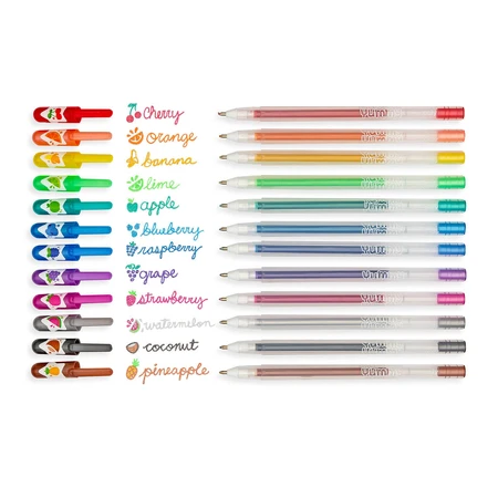 2.0 Yummy Yummy gekleurde gelpennen met glitter, geparfumeerd - Set van 12