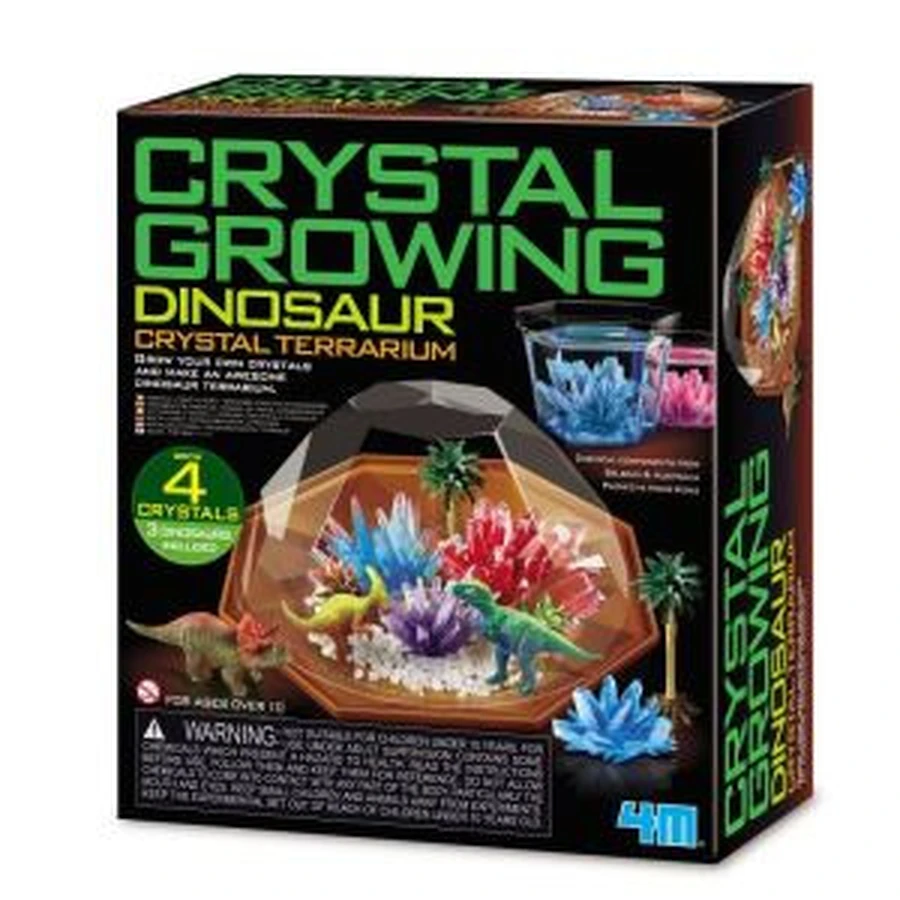 Set d'expériences de croissance Cristaux, terrarium avec dinosaures