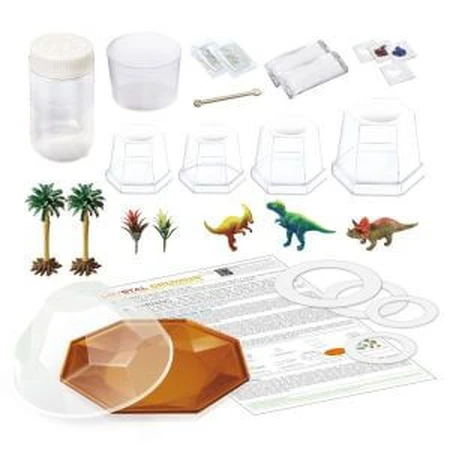 Set d'expériences de croissance Cristaux, terrarium avec dinosaures