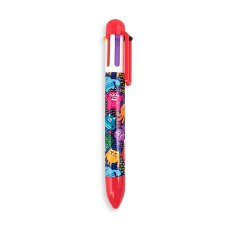 Multicolor balpen met 6 kleuren en intrekmechanisme Monsters