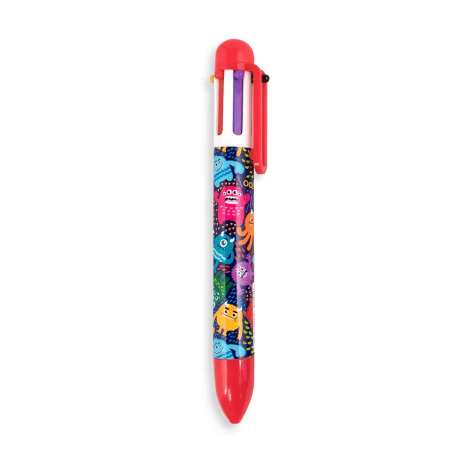 Multicolor balpen met 6 kleuren en intrekmechanisme Monsters