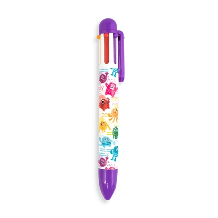 Multicolor balpen met 6 kleuren en intrekmechanisme Monsters