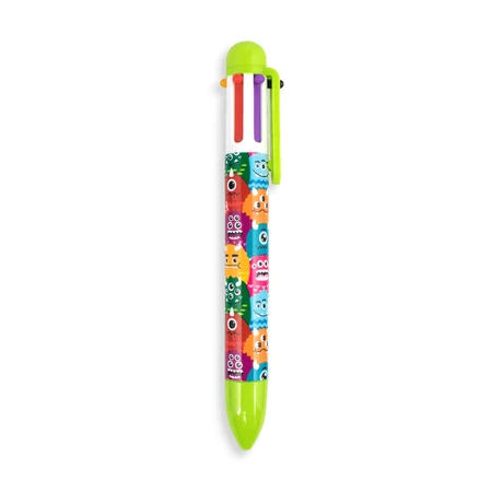 Multicolor balpen met 6 kleuren en intrekmechanisme Monsters