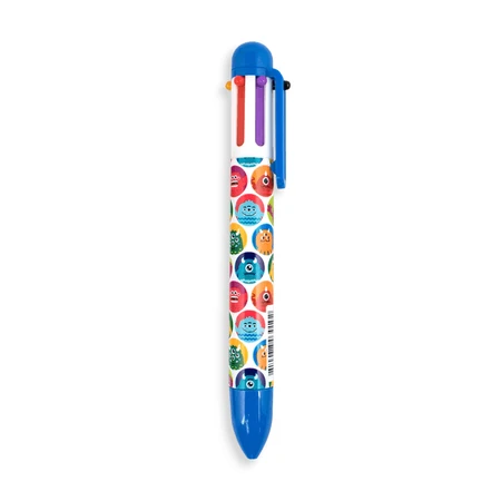 Multicolor balpen met 6 kleuren en intrekmechanisme Monsters