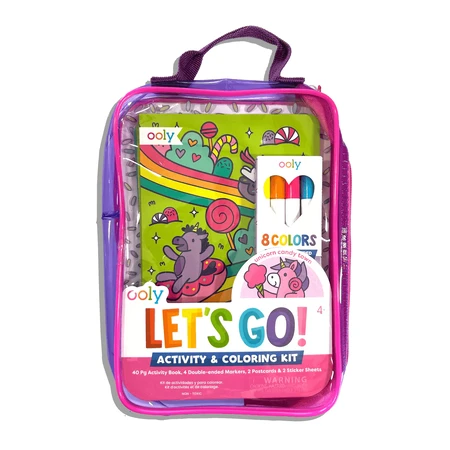 Portable activity and coloring kit - Unicorns - Let's Go! Unicorn Candy Town