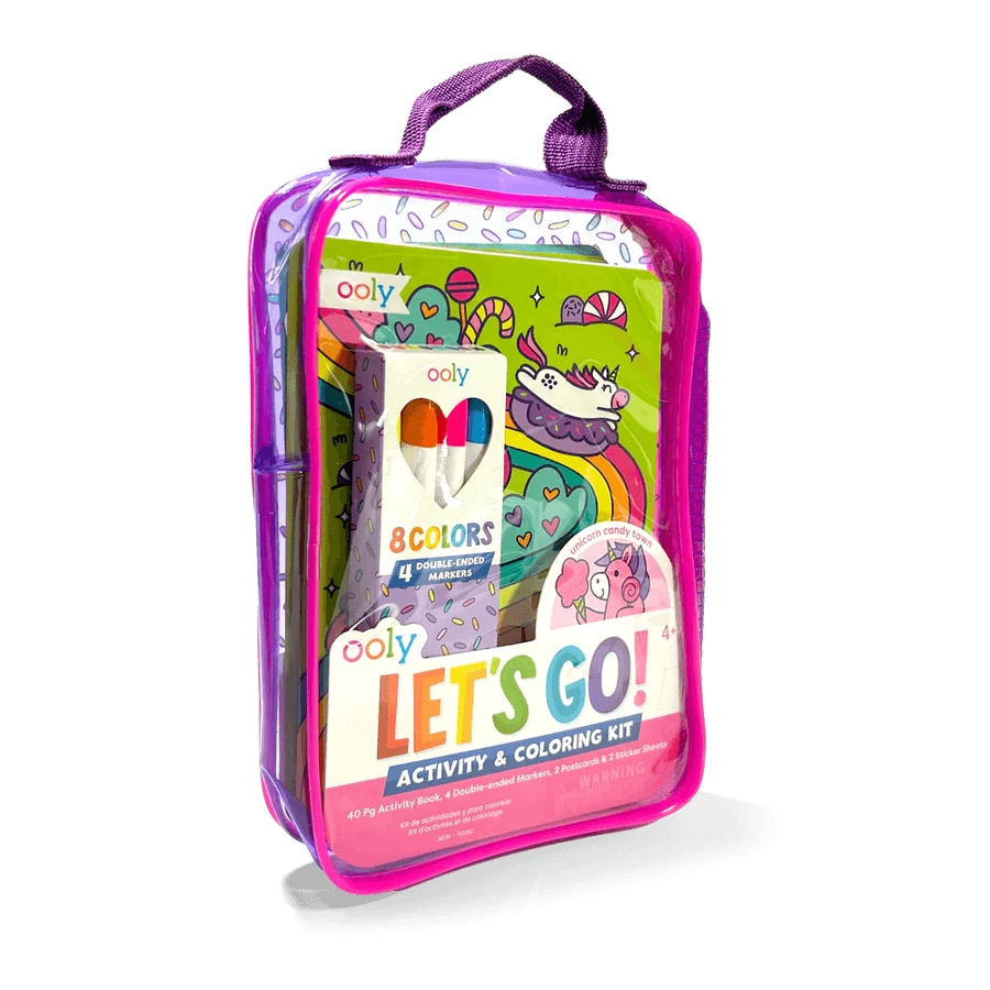 Portable activity and coloring kit - Unicorns - Let's Go! Unicorn Candy Town