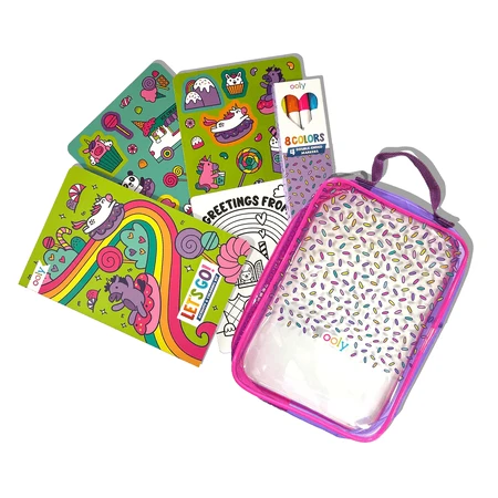 Portable activity and coloring kit - Unicorns - Let's Go! Unicorn Candy Town