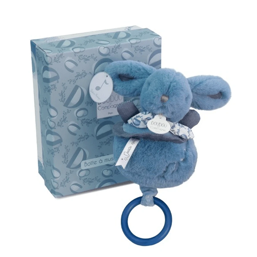 Musical Bunny Doudou® - blue, 20 cm