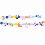DIY creative kit - necklaces and bracelets with wooden beads - 12 woodland animals