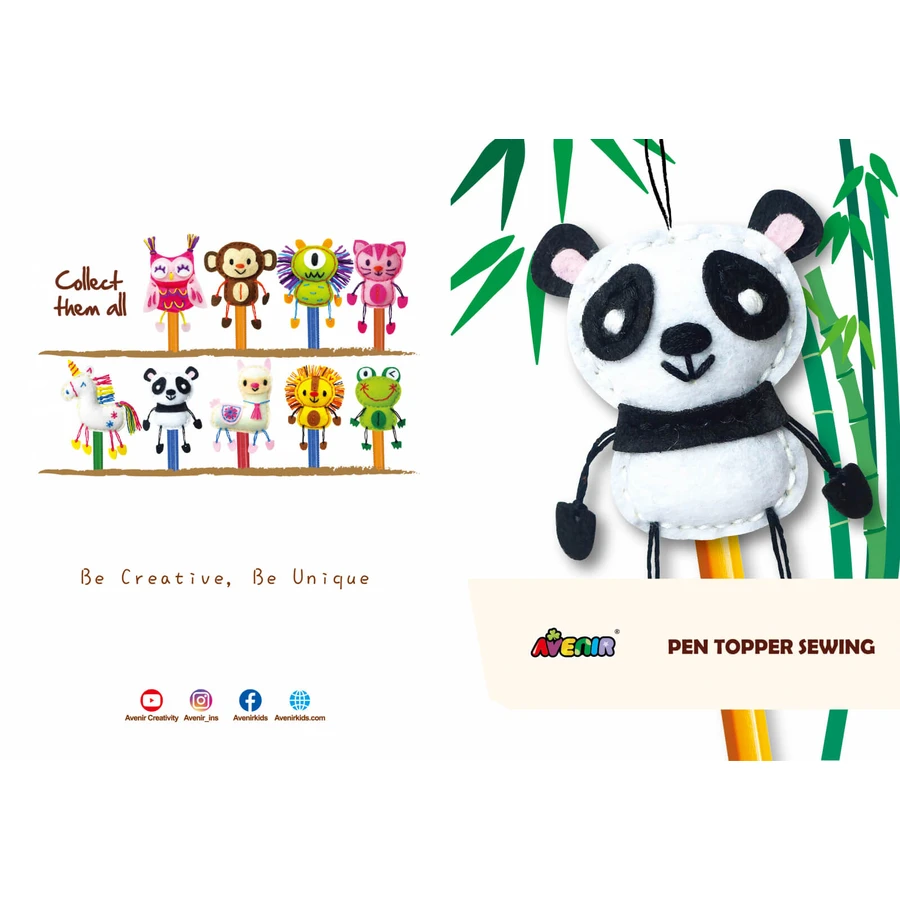 DIY sewing set - decoration pencil topper - Panda