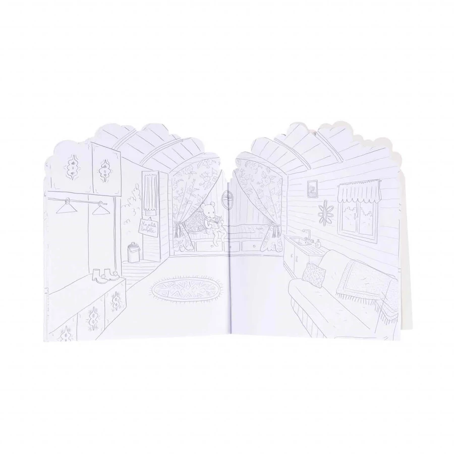 Coloring book with stickers Big Family, Moulin Roty