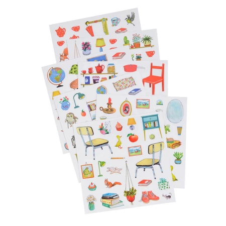 Coloring book with stickers Big Family, Moulin Roty