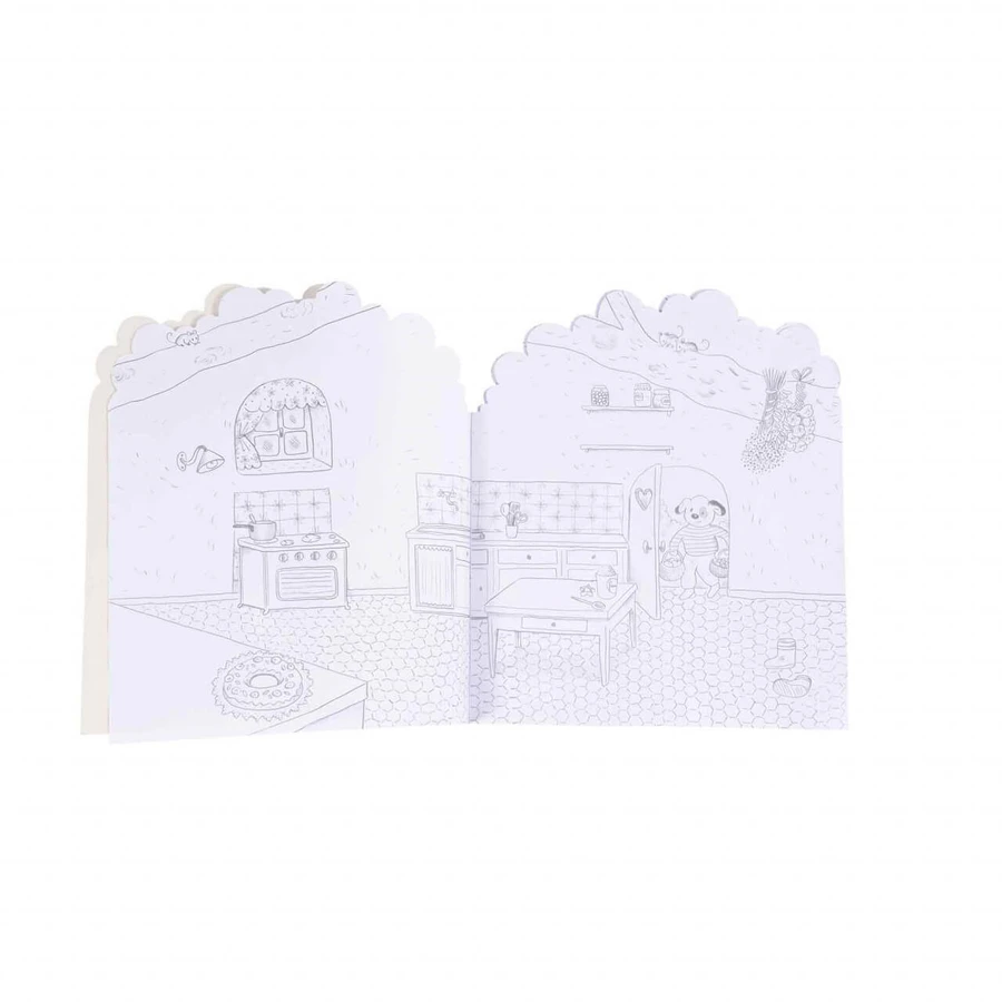 Coloring book with stickers Big Family, Moulin Roty