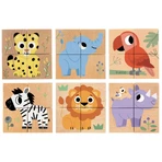 Djeco wooden cubes, wild animals