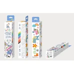Tekenrollerset 3 m en 12 waskleurpotloden, Haku Yoka - Eenhoorns