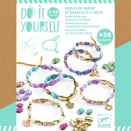 Doe-het-zelf workshop armbanden maken met papieren kralen, gouden details