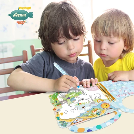Tragbares Aquarellmalbuch, Aufkleber und Spiele - 4 Jahreszeiten