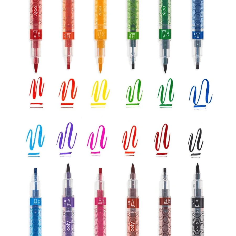 Crayones caligráficos dobles Duo, estuche de 12
