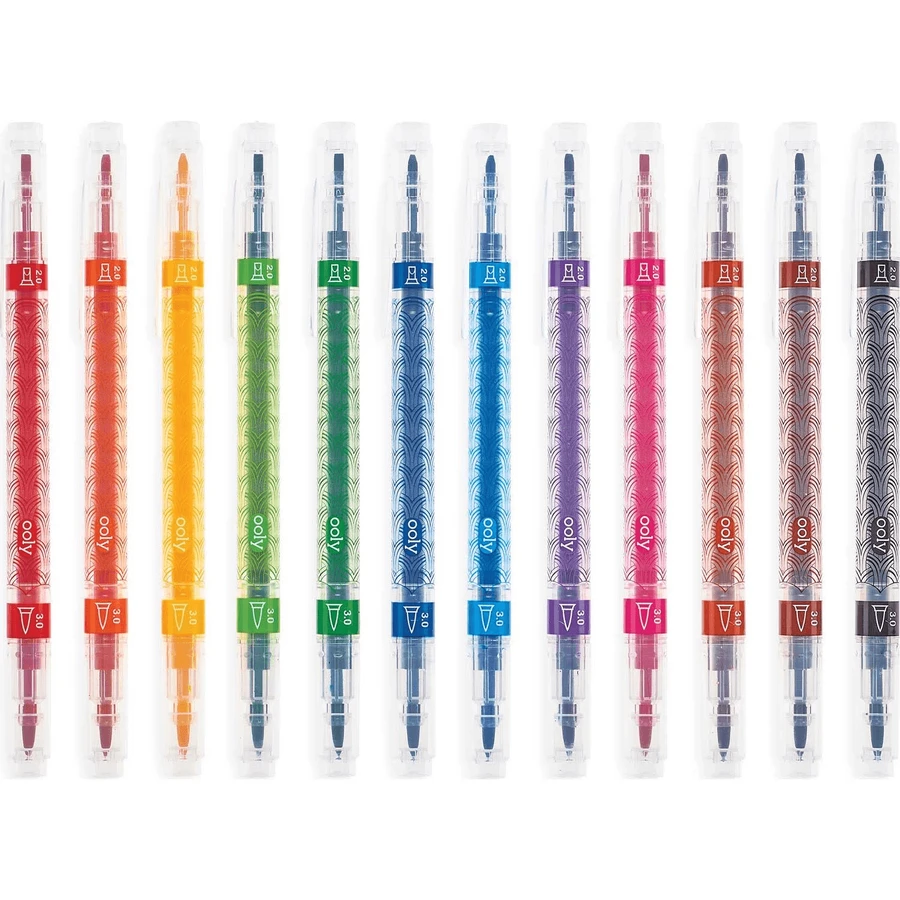 Crayones caligráficos dobles Duo, estuche de 12