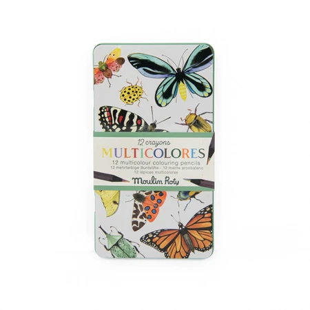 Set of 12 multicolored colored pencils, Moulin Roty