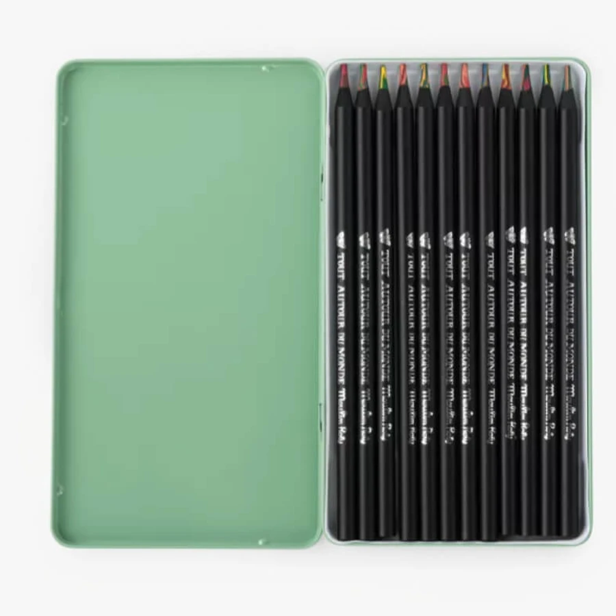 Set of 12 multicolored colored pencils, Moulin Roty