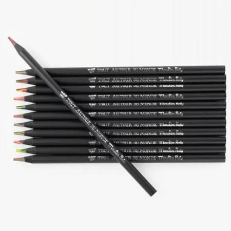 Set of 12 multicolored colored pencils, Moulin Roty
