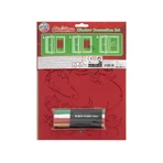 Christmas-themed window decoration set with markers and Christmas themed window decorations