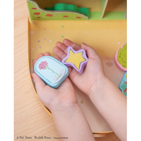 Spielset mit 10 Holzfiguren, tragbar - Little Print