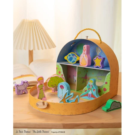 Spielset mit 10 Holzfiguren, tragbar - Little Print