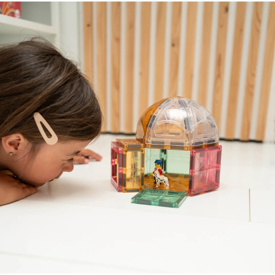 Set magnetic de constuit Dome pastel 34 piese, Cleverclixx