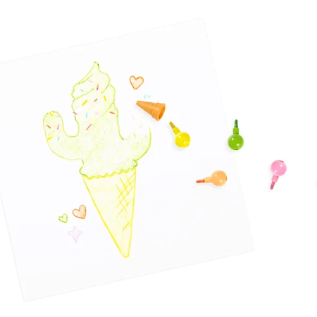Rainbow Scoops crayons and scented eraser