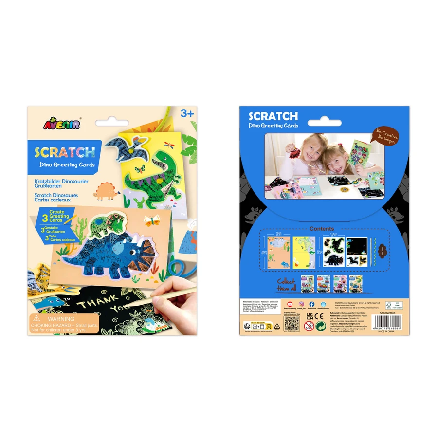 Scratch and Make Grußkarten Set - Dinosaurier