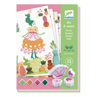 Kreatives Spiel mit Blumenmädchen-Stempeln, Djeco