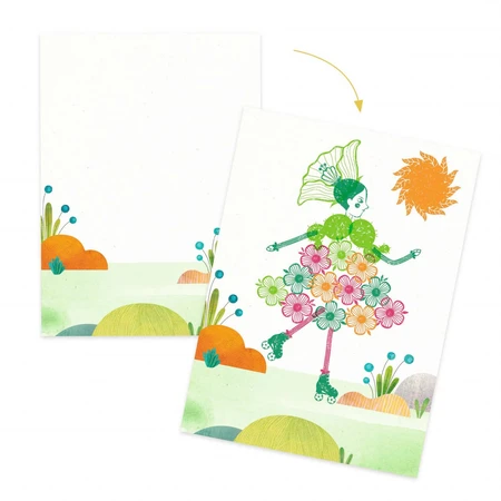 Kreatives Spiel mit Blumenmädchen-Stempeln, Djeco