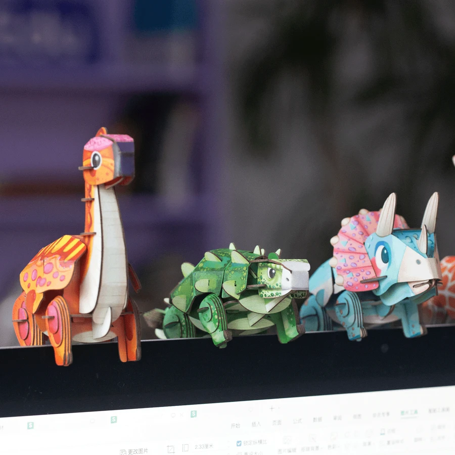 3D Sound Puzzle - Triceratops, Build 'n' Sound