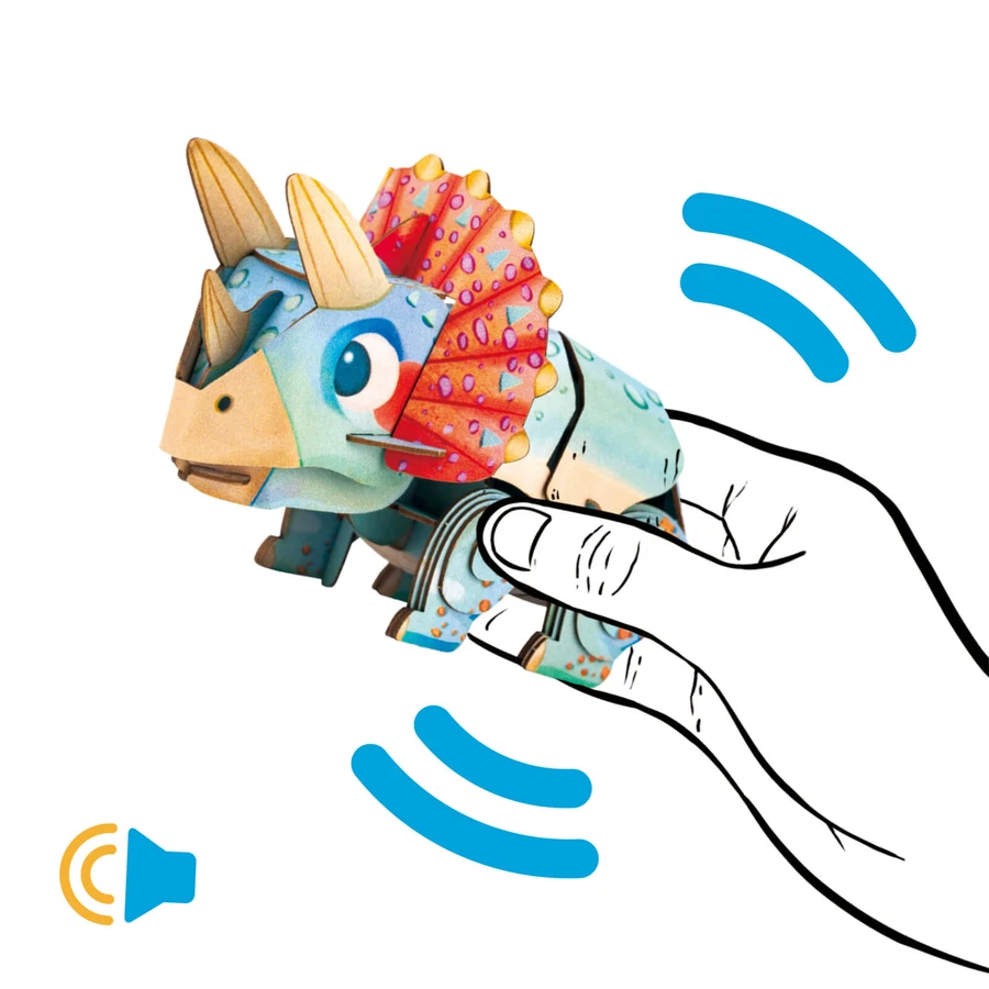 3D Sound Puzzle - Triceratops, Build 'n' Sound