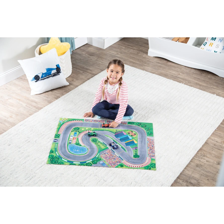 Juego 2 en 1, Puzzle y juego, Coches de carreras, Reino pacífico