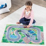 Juego 2 en 1, Puzzle y juego, Coches de carreras, Reino pacífico