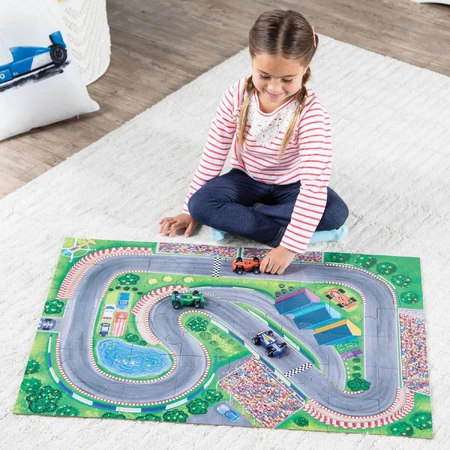 Juego 2 en 1, Puzzle y juego, Coches de carreras, Reino pacífico